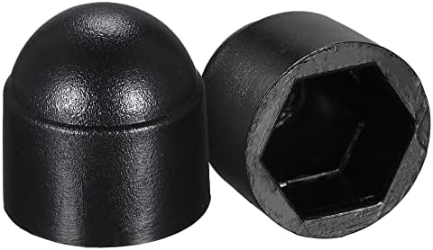 tampa de proteção de porca de parafuso de cúpula plástica uxcell, tampa de parafuso hexadecimal de m6 / 10mm de parafuso preto