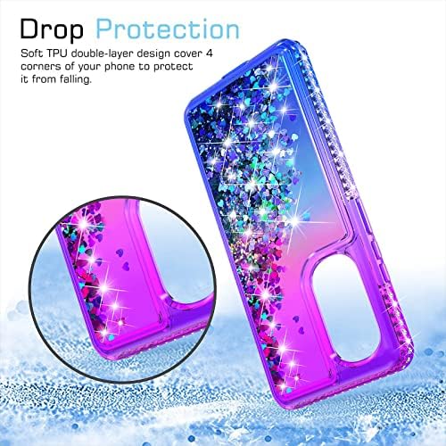 YZOK PARA MOTO BORDA 5G UW 2022 CASE, Motorola Edge 2022 Caixa com protetor de tela HD, gradiente e glitter glitter glitter