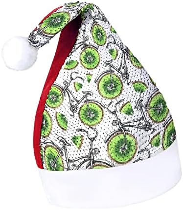 Kiwi Bike engraçado chapéu de Natal lantejoulas Papai Noel Hats para homens Mulheres Decorações de festas de férias de Natal