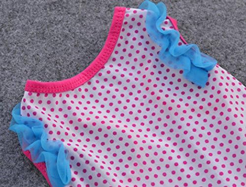 Ollypet Dog Dress Puppy Girl Garota fofa de três camadas plissadas de três camadas rosa Mini bolinhas com mangas sem mangas