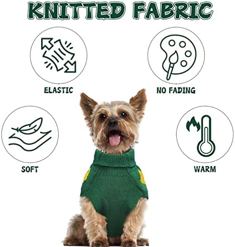 Dog Sweater Knitwear Dog Roupas de inverno para cães médios Cats Puppy Classic Green Plaid Gurtleneck Rous