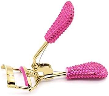 Pink & Gold Rhinestone Cylelash Curler de 4,5 polegadas x 4 polegadas