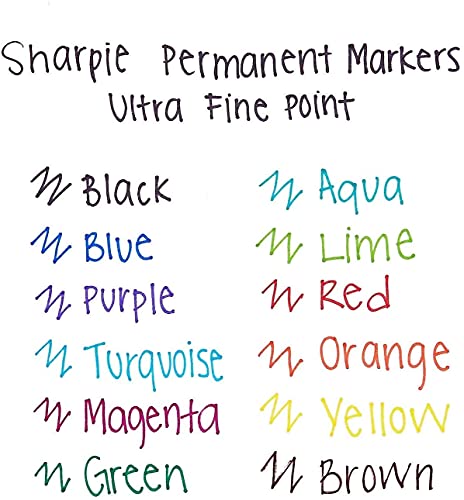 Marcadores permanentes de Sharpie, Ultra Fine Point, Black, 12 contagem - 2 pacote