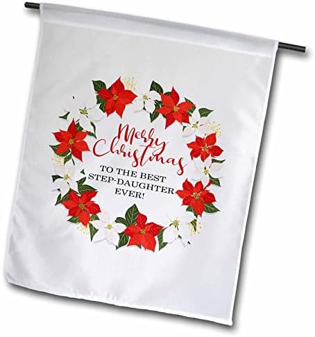 3drose feliz natal para o melhor padrasto de todos os tempos - Poinsettia Wrinalh - Flags