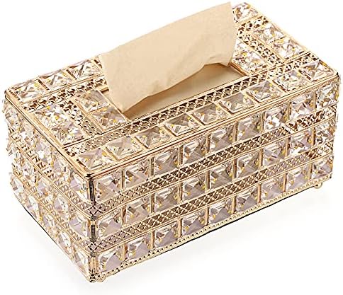 Sumnacon Crystal Retangular Tissue Box Tampa - Suporte decorativo de lenço de lenço de vidro, suporte de tecido facial de guardana