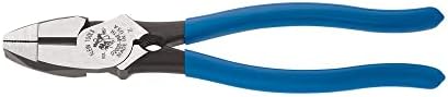 Klein Tools D2000-9NECR Filiers do atacante com crimpagem, design de ramo de alta alavanca com facas endurecidas de indução e mandíbulas serrilhadas