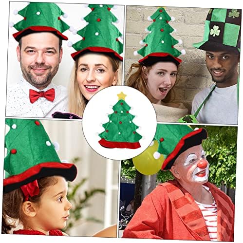Toyvian 2pcs Árvore de Natal Chapéu de vegetação Decoração de vegetação traje bonnet Hats feminino Praxagem Papai Noel Capinho de
