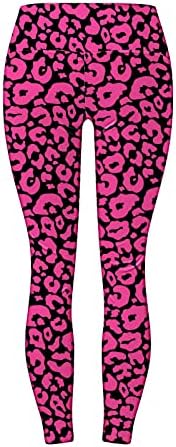 Leggings de ioga de cintura feminina estampa de leopardo amanteigado de cintura alta de cintura alta de cintura alta perneiras