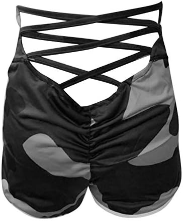 Coloque de cintura alta feminina Shorts de ioga Cross Dance Hot Panties Running Leggings