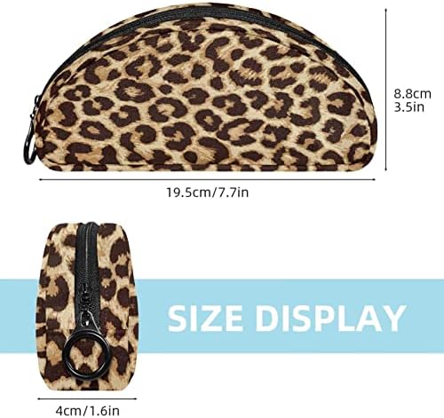 TBOUOBT SACOS COSMETOS Sacos de maquiagem para mulheres, bolsas de maquiagem pequenas bolsas de viagem, estampa de leopardo vintage marrom