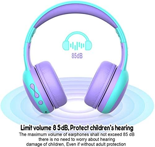 fones de ouvido com microfones com microfone, fones de ouvido sem fio infantil com proteção auditiva limitada de 85dB, fones
