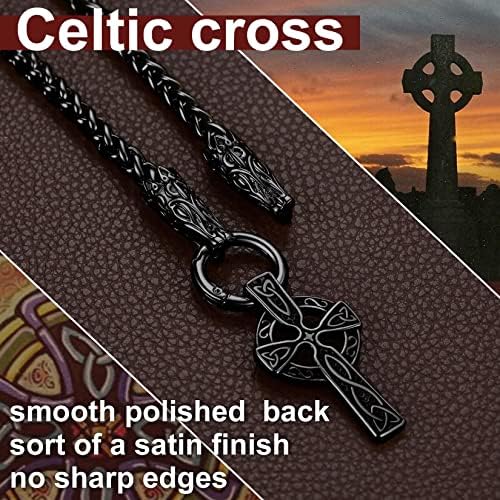 Chainspromax homens chunky viking mjolnir/fenrir lobo/colar celta/runa, com cadeia de 28 polegadas, lata de jóias de nórdicas de