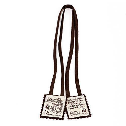 Brown Scapulars Catholic Escapularios Catolicos MT. Carmel de lã feita na qualidade artesanal dos EUA