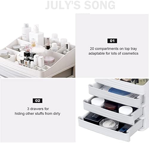 Organizador de armazenamento de maquiagem de canções de julho com gavetas para cosméticos, caixa de armazenamento