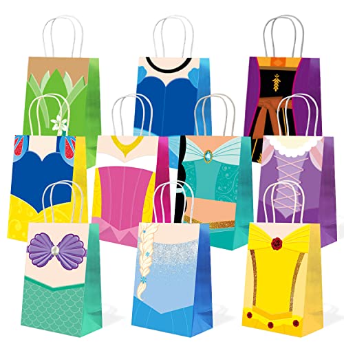 10pcs Princess Party Bag Party Supplies 10 Padrões Papel Gift Sacos de doces Favores de festas de aniversário para meninos meninas