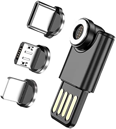 Cabo de ondas de caixa compatível com Nokia 2720 FLIP - Mini adaptador magnetosync, cabo de carregamento de ímã USB Micro USB para Nokia 2720 Flip - Jet Black