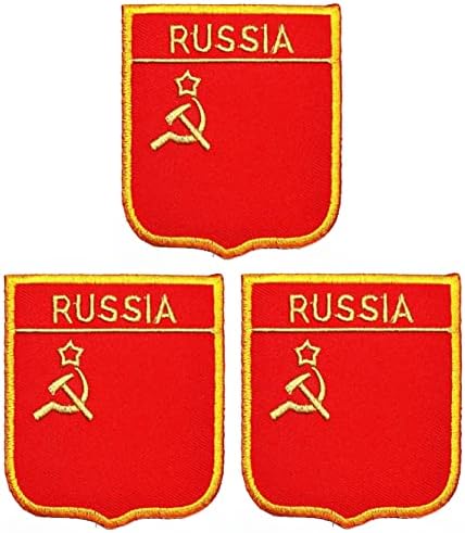 Kleenplus 3pcs. 2,6x2,3 polegadas. Flag da Rússia Patch Country Flag EMPLEMENTE Costurar ferro em patches Acessórios de moda Projetos de artesanato Costum Aplique de costura