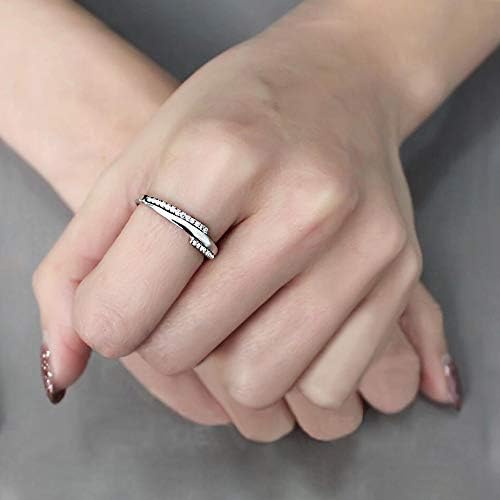 Jude joalheiros aço inoxidável Eternity Style Band Ring