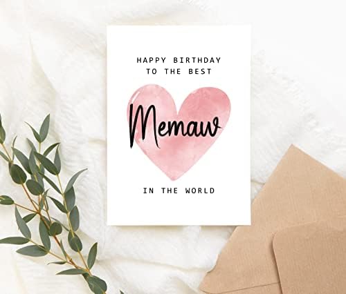 Feliz aniversário para o melhor Memaw in the World Card - Memaw Birthday Card - Memaw Card - Presente do Dia das Mães