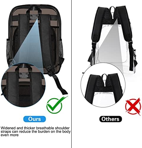 Mochila clara, grande mochila clara de mochila pesada em forma de mochila transparente, veja através da mochila, trabalho,