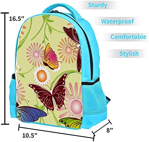 Mochila de viagem VBFOFBV, mochila de laptop para mulheres homens, mochila de moda, Butterfly Spring Flower