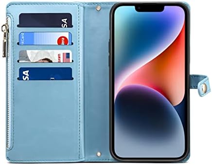 Nincyee Flip Case para iPhone 12 Pro/12, Padrão de viagem Star PU PU Cover de carteira multi-card em colarinho com cordão Crossbody