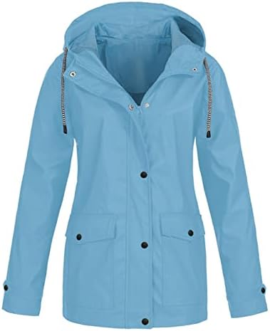 Casa de lã Fragarn Womens Women Women Stripe Solid Rain Tonela Outdoor Plus Hooded Capuz Capacat à prova de vento