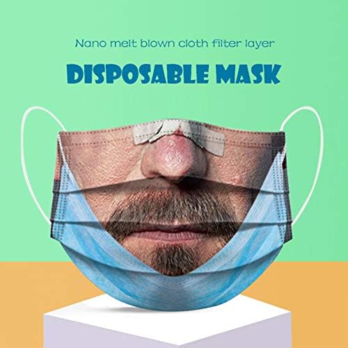 Kangma 20 PC adultos máscaras engraçadas, máscaras de proteção de proteção reutilizável Plank Pattern TIK_TOK Máscaras