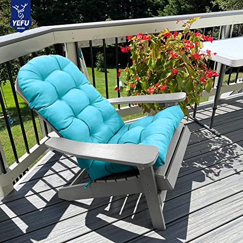 Almofada da cadeira de Yefu Adirondack, almofadas de cadeira de balanço nas costas altas, almofada de cadeira de pátio espessada para interno e externo, 49x20x5 polegadas, azul