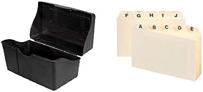 Porta de cartão de índice preto com guia alfabético Conjunto construído em cumes seguros 8 x5