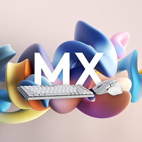 Logitech MX Mini-teclado mecânico + MX MASTRO 3S Mouse sem fio para Mac- teclas de retroilumos de baixo perfil, interruptores