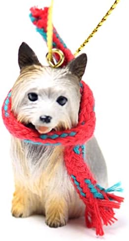 Conceitos de conversa Silky Terrier minúsculo miniatura Um ornamento de Natal - delicioso!