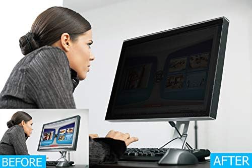 Painel de tela de privacidade do protetor de tela EZ-Pro para monitor de computador de 23 polegadas, luz anti-azul e instalação