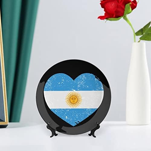 Argentina Retro Coração em forma de chinina China Decorativa Placas Cerâmicas Artesanato com Display Stand for Home