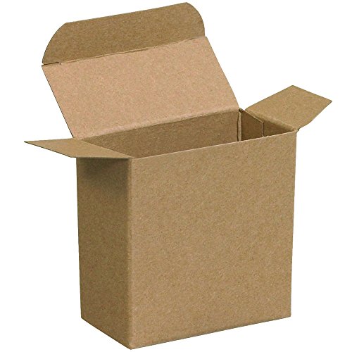 Caixas de presente dobráveis ​​da Aviditi Kraft Brown, 3 x 2 x 3 , pacote de 500, fácil de montar a caixa de dobra