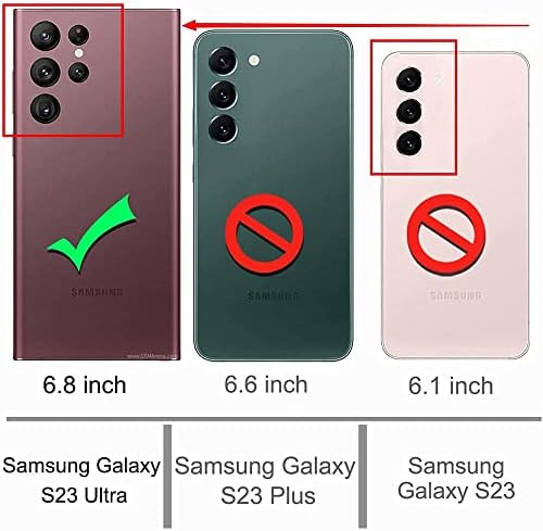 MEUPZZK SAMSUNG Galaxy S23 Ultra Caso, Caixa da carteira Samsung S23 Ultra 5G, CATO CATO E CATO PUMIUM PU CEAR
