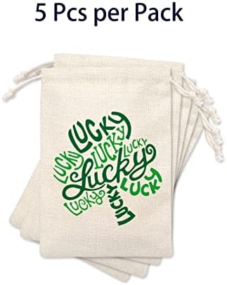 São Irlandês de São Patricks Favor Irlandeses, bolsas Lucky Shamrock com cordão, sacos de presente do dia de St. Patrick, suprimentos,