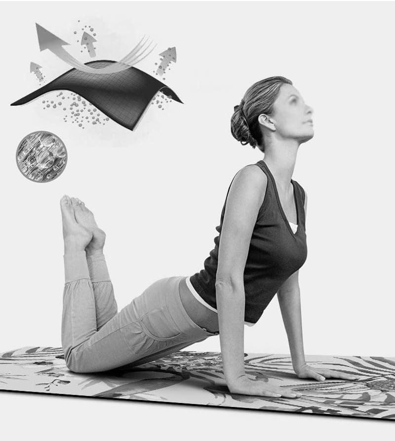 Dhtdvd yoga mat 1mm de impressão -times de camurça de superfície de borracha de borracha de borracha de borracha para fitness