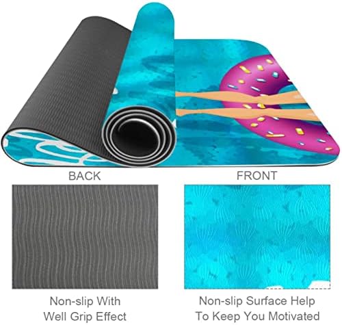 Mat de ioga, tapetes de ioga para treino doméstico, tapete de exercícios, tapetes de exercícios, pilates tapete, padrão azul