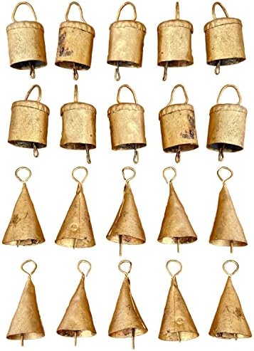 Vivanta 20 PCs Pequena mini ouro rústico de ferro de ferro de estanho de estanho de fértil de Natal Jingle Sells