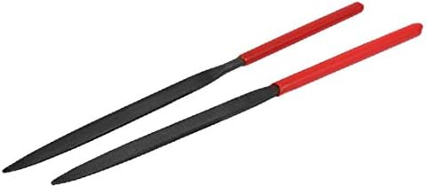 Novo LON0167 5 PCs apresentados Red Platpl Plastic revestida de eficácia confiável Handle arquivos de ponta plana Definir ferramenta de 160 mm de comprimento