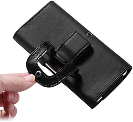 Shzbcdn Universal Genuine Leather Caso Mens de cintura com slot de cartão e clipe de correia para bolsa de bolsa de telefone de 3,5-6,3 5.2-5,5 polegadas)