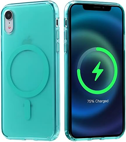 Gyizho Green magnético forte para iPhone XR [compatível com Magsafe] [Testada de gota de grau militar] Caso translúcido protetor de