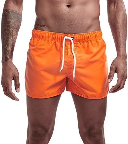 Wenkomg1 shorts de surf masculinos nando de calça curta rápida seca calça de praia havaiana Summer Spring Solid Color Swimwear