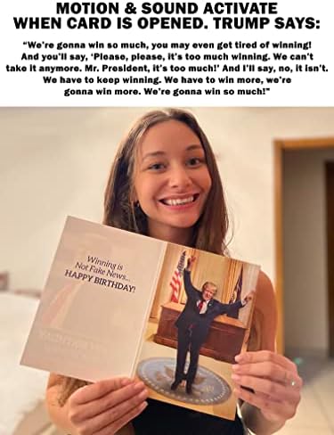 Cartão de aniversário de conversando e dançando - Trump dança quando o cartão é aberto - a verdadeira voz de Trump - Donald Trump