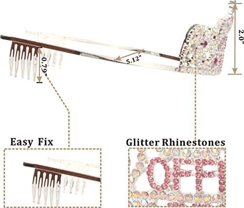 Decorações de aposentadoria de 2ToBe Festa de festa e coroa para mulheres - Conjunto fabuloso: Glitter Sash + Rosa e Silver Rhinestone