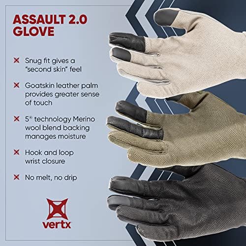 Luvas masculinas da Vertx, palmeira de couro compatível com tela sensível, respirável, dedo indicador removível
