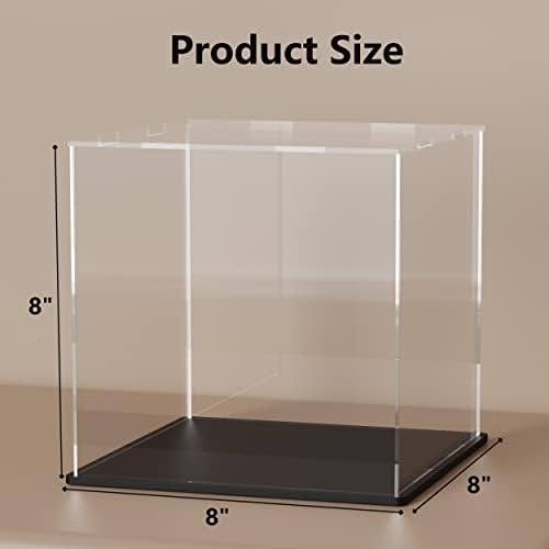 Estojo de acrílico HopeMe de 8 polegadas para exibição, caixa de acrílico transparente para colecionáveis, estojo de vidro alternativo