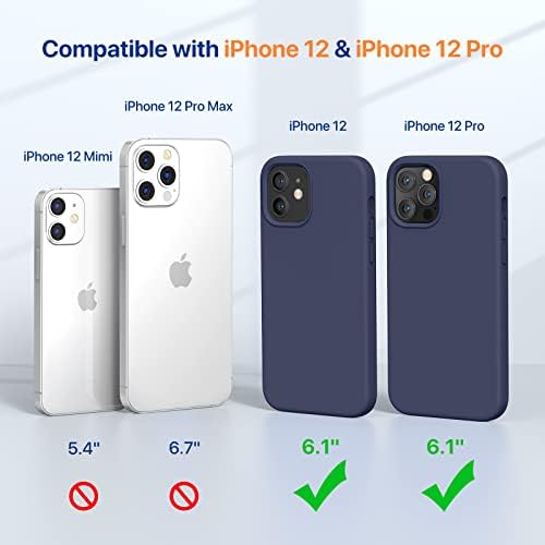 Miracase Compatível com o iPhone 12 Case de telefone e iPhone 12 Pro Phone Case 6,1 polegadas, Líquido de Borracha