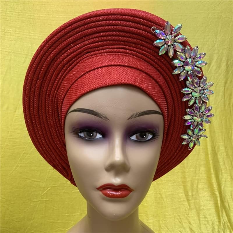 Turbans for Women Gele Headtie já fez ASO OKE Nigéria para o casamento tradicional do capô africano Women Hat Headwrap